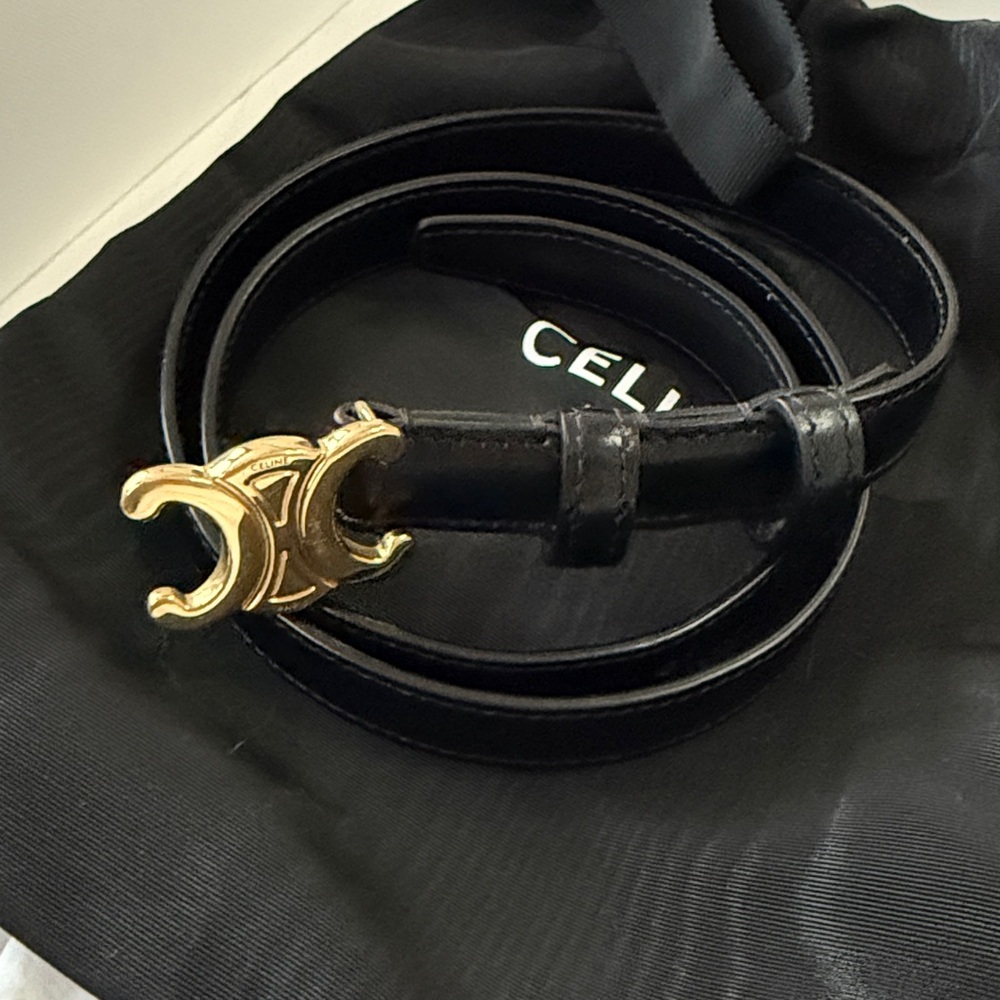 Celine Triomphe belt, 13 mm - teen model, size 75